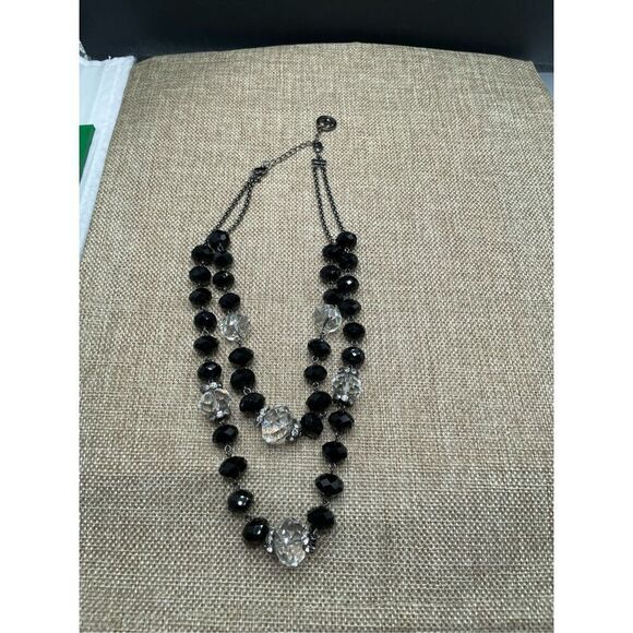 Vintage Crown Trifari Beaded Double Strand Necklace Grandma Core - Picture 9 of 9